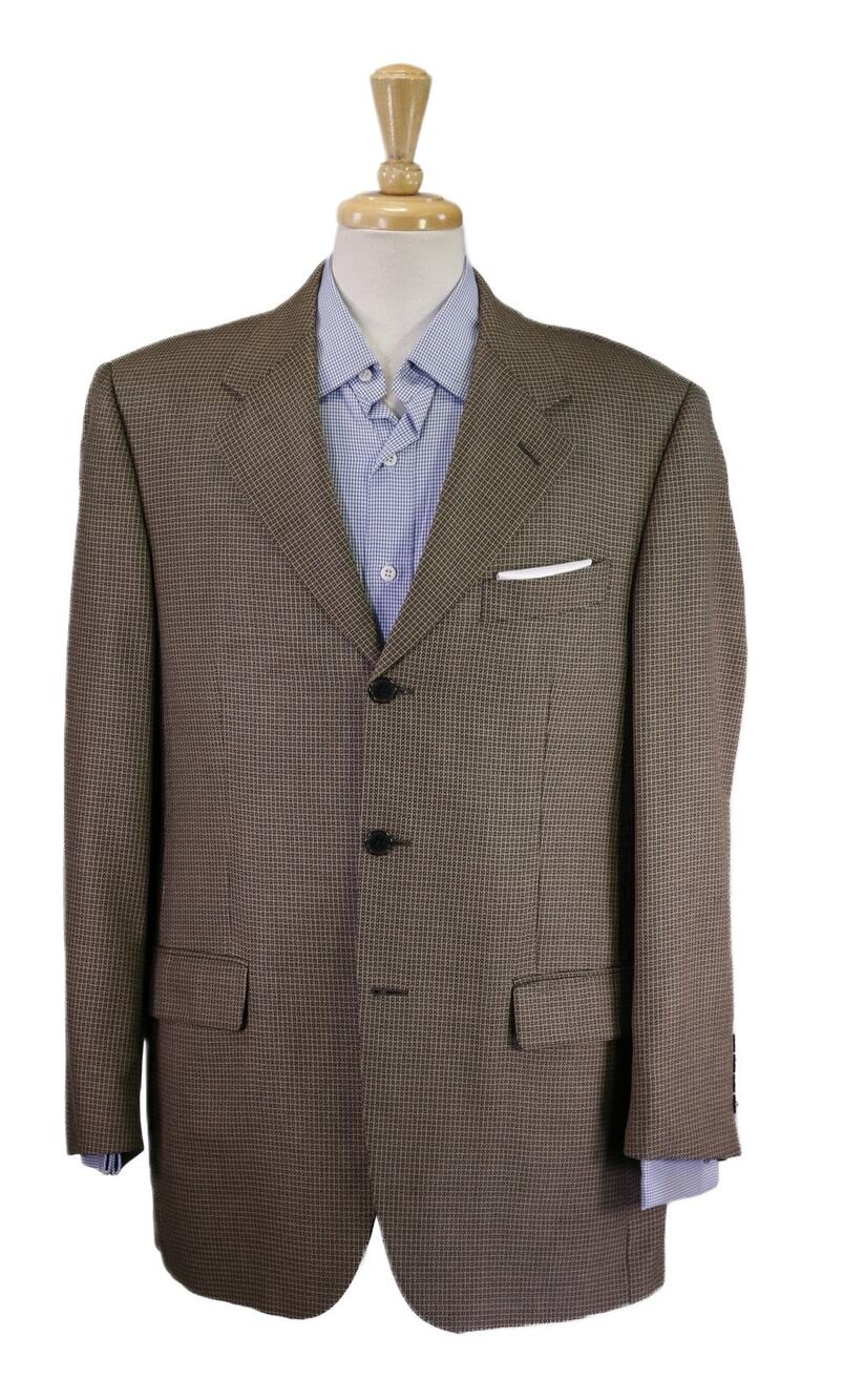 Mark Shale 1929 E. Thomas Gold Black Woven Wool Silk Sportcoat Blazer 42R